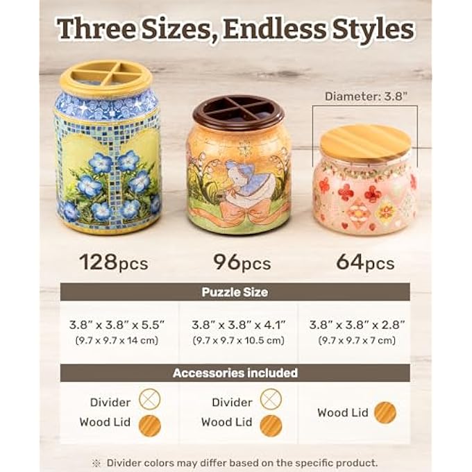 3D PUZZLE DECORATIVE CONTAINER - DAISY BREEZE | 64 PLASTIC PIECES & WOODEN LID | DIY STORAGE & TABLE DECORATION | CREATIVE GIFT FOR HOME & OFFICE [BC1025] - Image 4